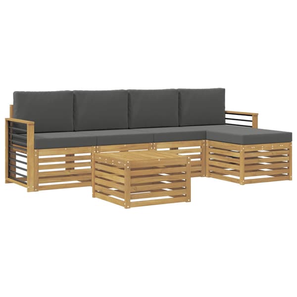 Utomhussoffset 6 pcs Vit och antracit 59 x 59 x 37 cm Polyester