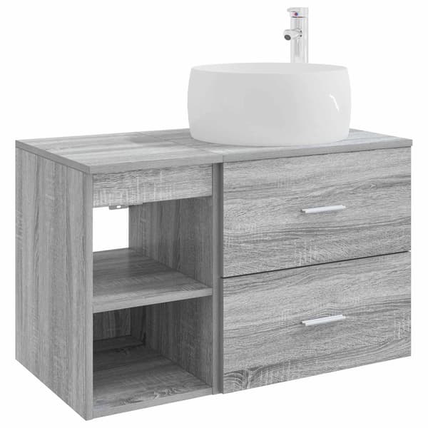 Badrumsmöbelset 2 pcs Grå Sonoma Konstruerat trä