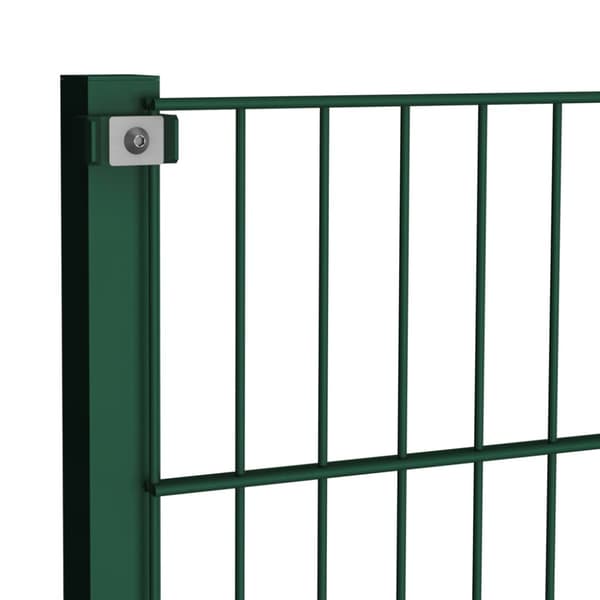 Staketpanel med stolpar järn 349x80 cm grön