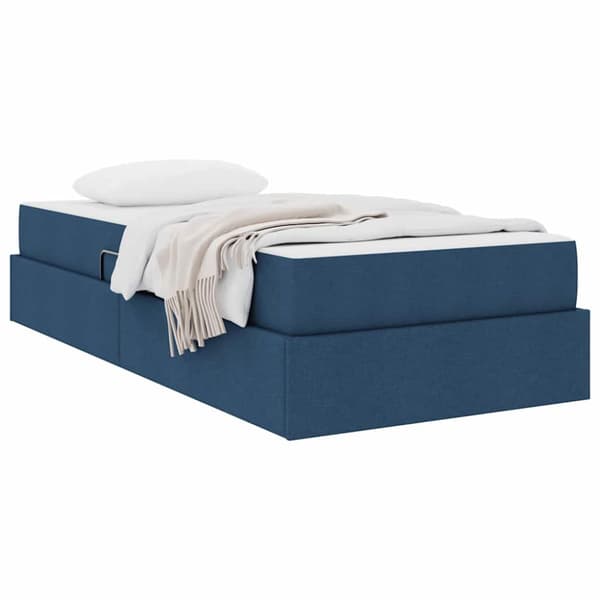 Förvaringssäng med madrass Blå 100 x 200 cm Polyester