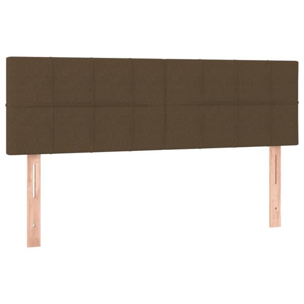 Ramsäng med madrass mörkbrun 140x190 cm tyg