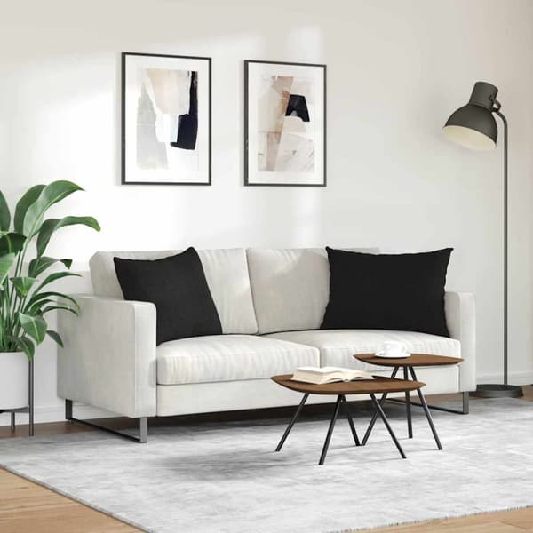 Sofakuddar 2 pcs Svart 70 x 50 cm tyg