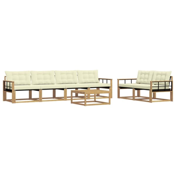 Utomhussoffset 7 pcs Vit och grädde 79 x 79 x 37 cm