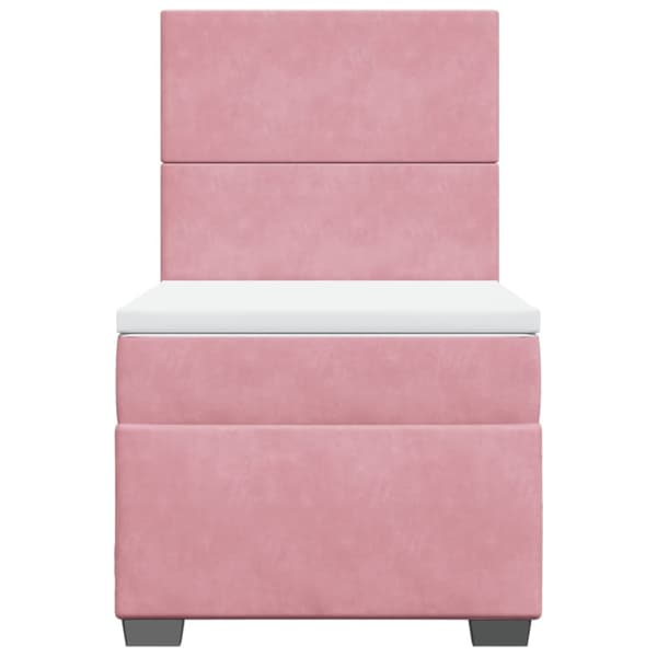 Ramsäng med madrass rosa 100x200 cm sammet