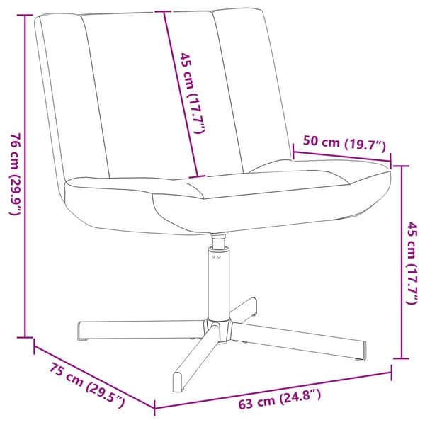 Skrivstol Svart 63 x 75 x 76 cm tyg