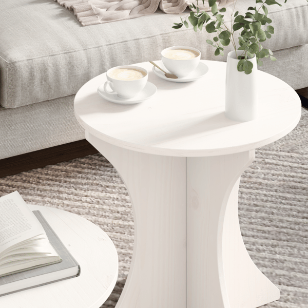 Kaffeebord 2 pcs Vit Massiv furu
