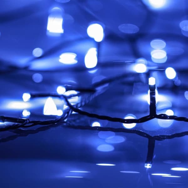 Ljusslinga med 300 LED blå 30 m PVC