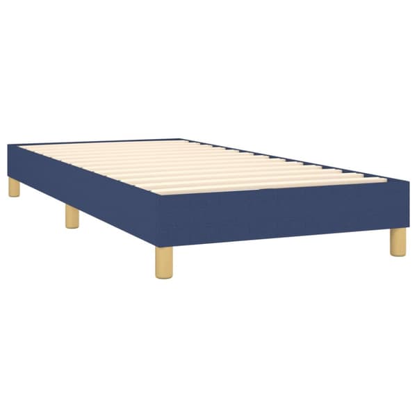 Boxspring-sängram blå 90x190 cm tyg