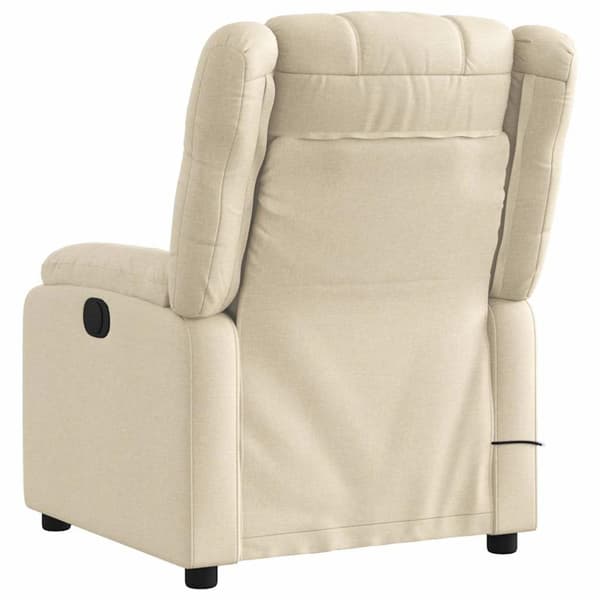 Massagefåtölj krämfärgad tyg