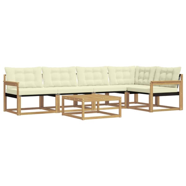 Utomhussoffset 6 pcs Vit och grädde 79 x 79 x 37 cm