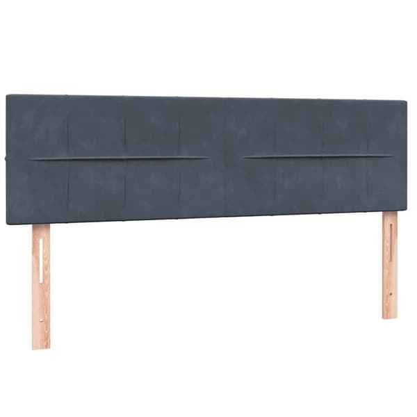 Ramsäng med madrass mörkgrå 160x210 cm sammet