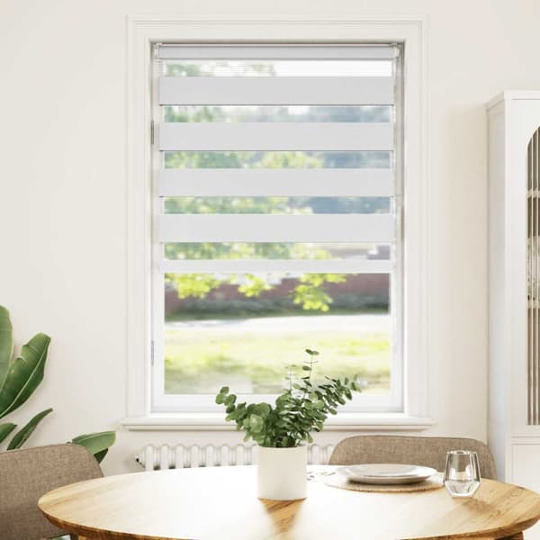 Rullgardin zebra vit 90x100 cm tyg bredd 85,9 cm polyester