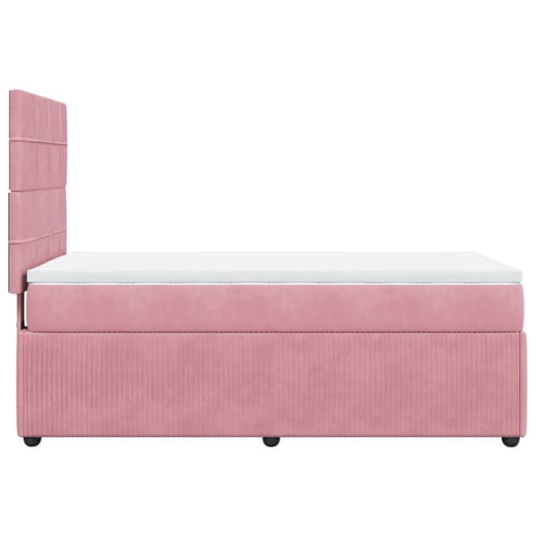 Ramsäng med madrass rosa 80x200 cm sammet