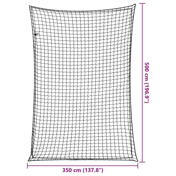 Lastnät med elastiskt rep svart 5x3,5 m PP