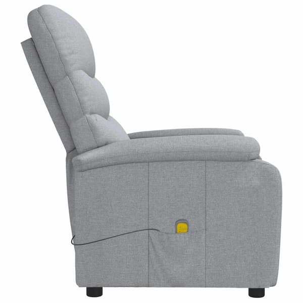 Massagefåtölj ljusgrå tyg