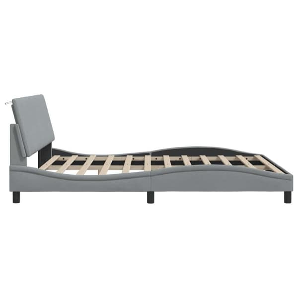 Bed Frame without Mattress "Hanko" Light Grey 180x200cm Fabric