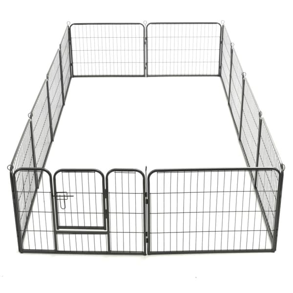 Hundhage 12 paneler stål 80x60 cm svart