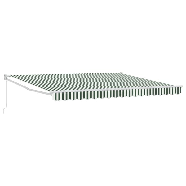 Utfällbar markis Grön och Vit 400 × 300 cm