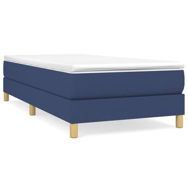 Boxspring-sängram blå 100x200 cm tyg