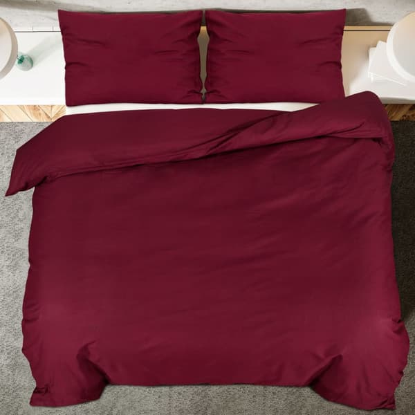 Bäddset vinröd 220x240 cm bomull