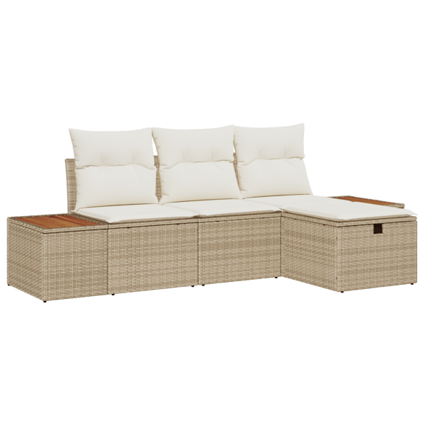 Trädgårdsoffset 4 st Beige konstrotting