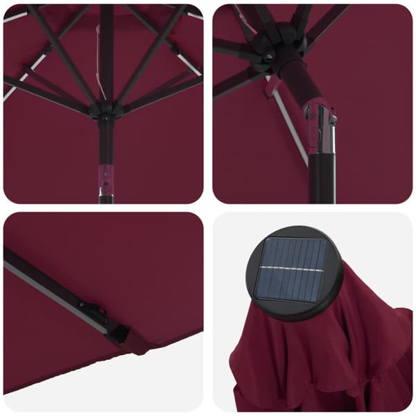 Trädgårdsparasol med LED Lampor 300 x 300 cm Polyester