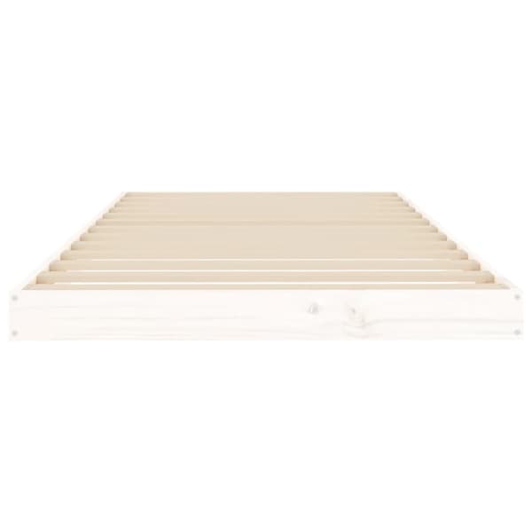Sängram vit 90x200 cm massiv furu