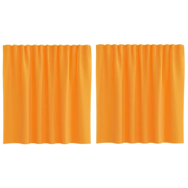 Voile gardiner med stångfickor 2 st orange