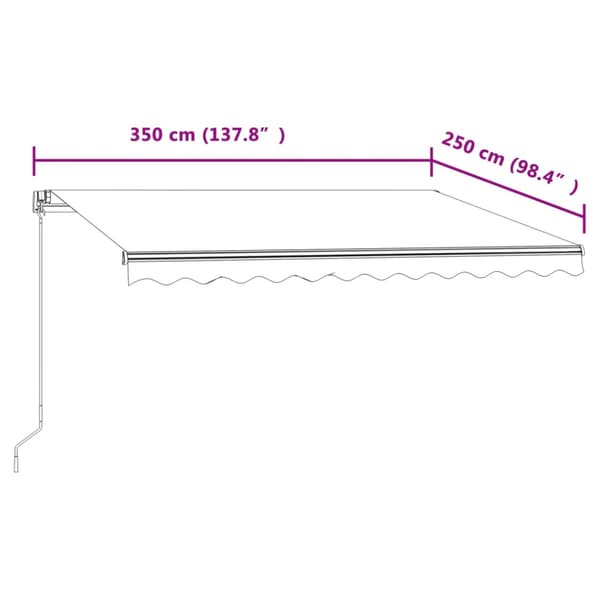 Automatisk markis 350x250 cm gräddvit