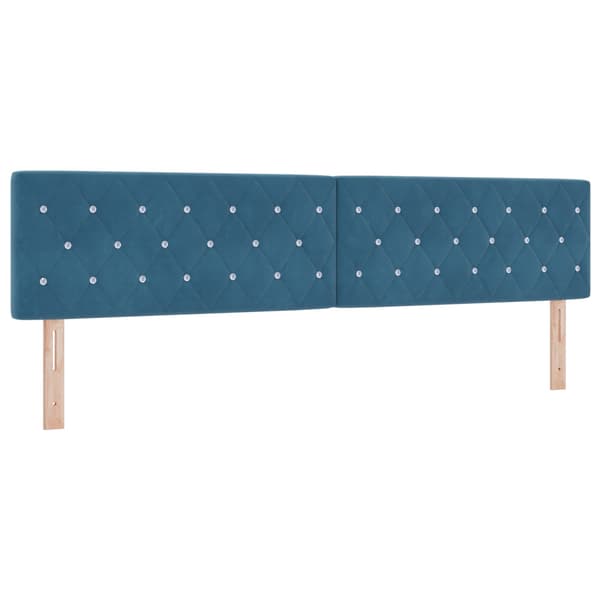 Bäddfjäder med madrass Mörkblå 200 x 200 cm Sammet