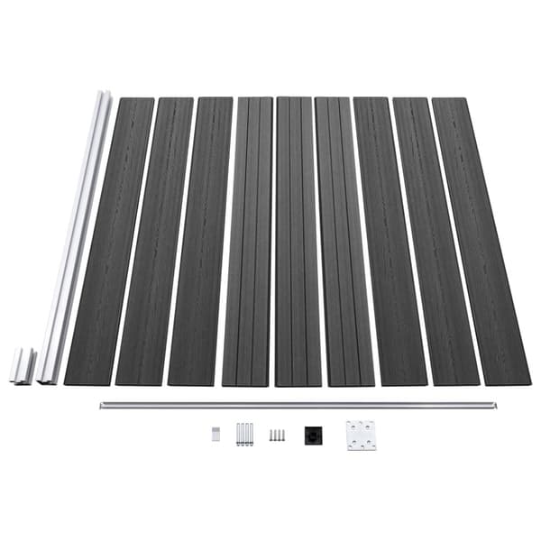Staketpaneler WPC 1391x186 cm svart
