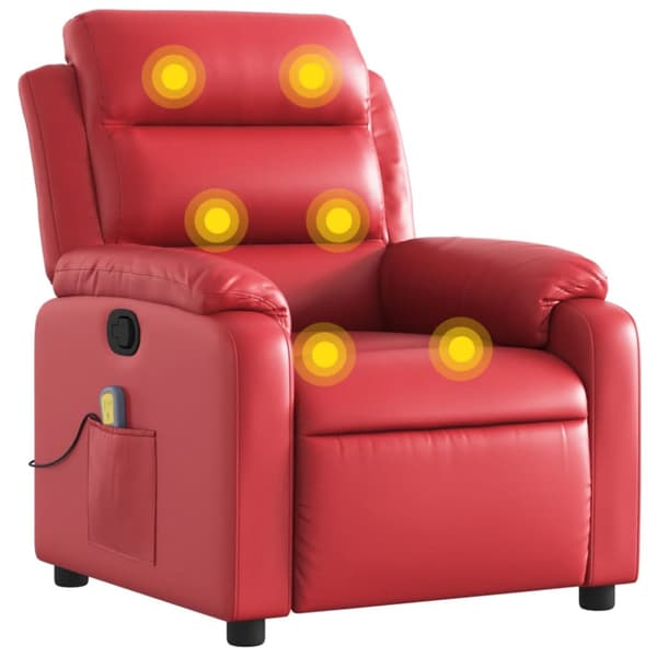 Massagefåtölj röd konstläder