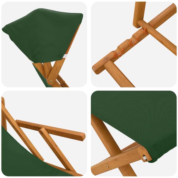 Deck Chair 4 st 3 Position Massiv Eukalyptus Trä Grön