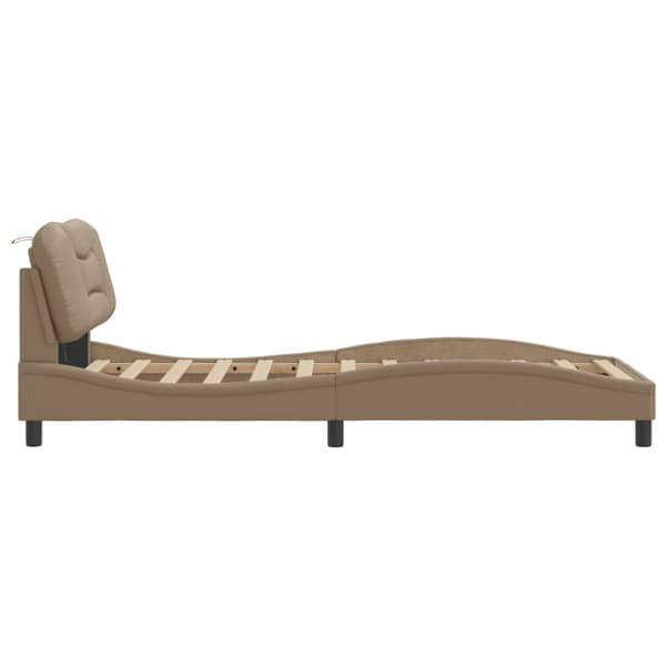 Bed Frame with LED without Mattress "Hvar" Cappuccino 80x200 cm