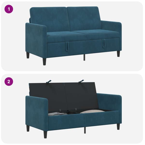 Soffa med förvaring Blå 152 x 78 x 87 cm Polyester