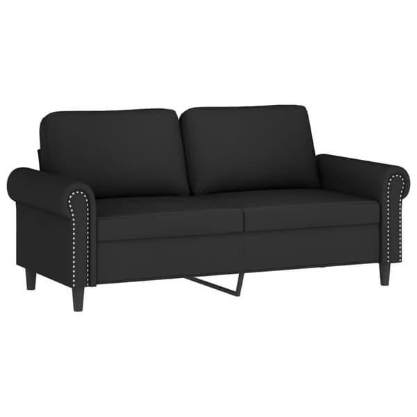 Soffa 2-sits svart 140 cm sammet