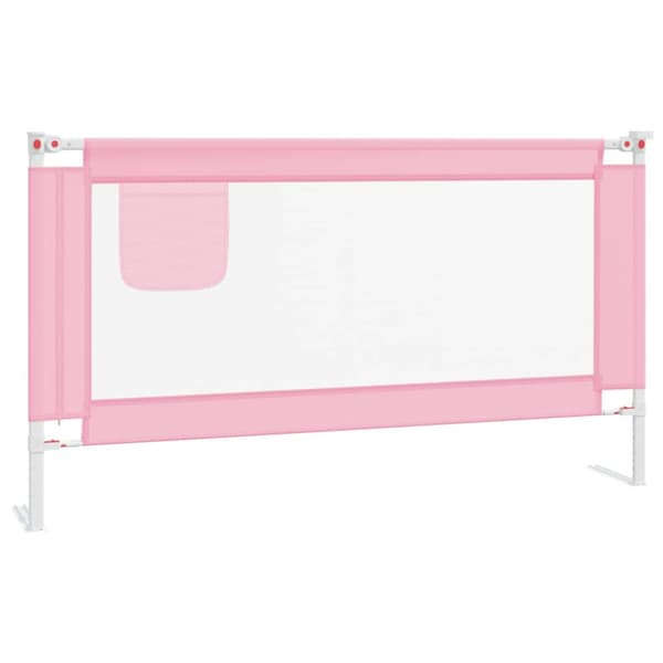 Sängskena för barn rosa 150x25 cm tyg