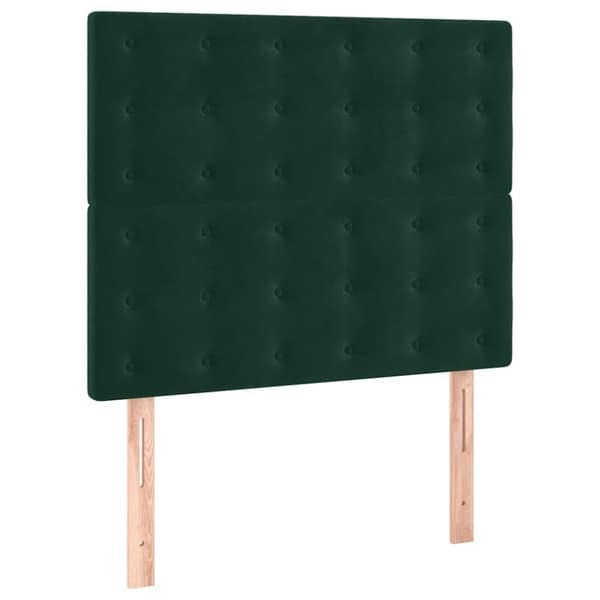 Ramsäng med madrass mörkgrön 90x190 cm sammet