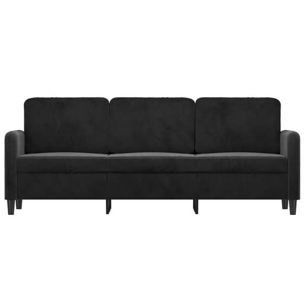 3-sitssoffa svart 180 cm sammet
