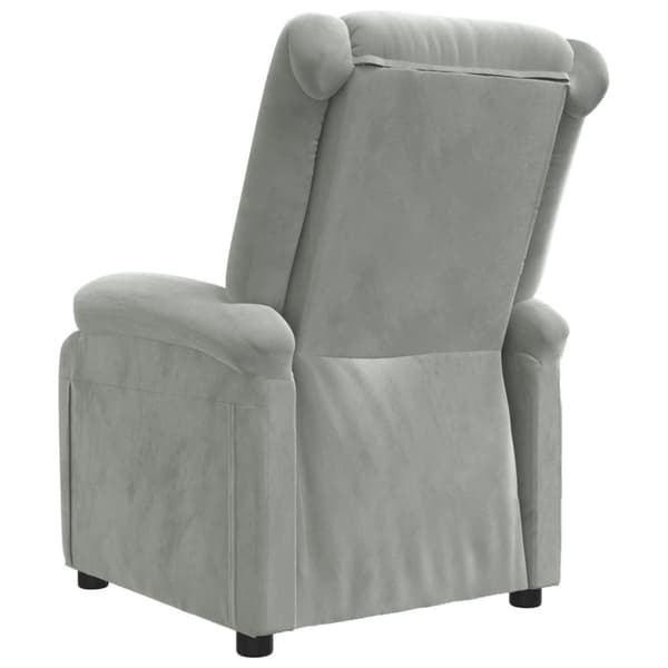 Reclinerfåtölj ljusgrå sammet