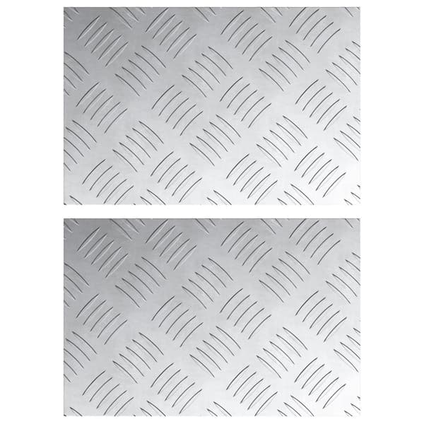 Trappsteg Rektangulär 2 pcs Silver 30 x 20 cm Aluminium
