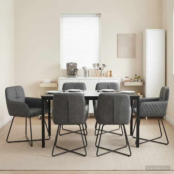 Matstolar 6 pcs Sammet Mörkgrå 59 x 56,5 x 86 cm
