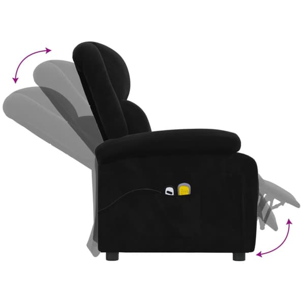 Elektrisk massagefåtölj svart sammet