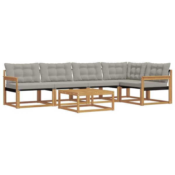 Utomhussoffset 6 pcs Vit och ljusgrå 79 x 79 x 37 cm