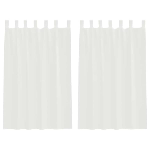Voile gardiner med stångfickor 2 st vit