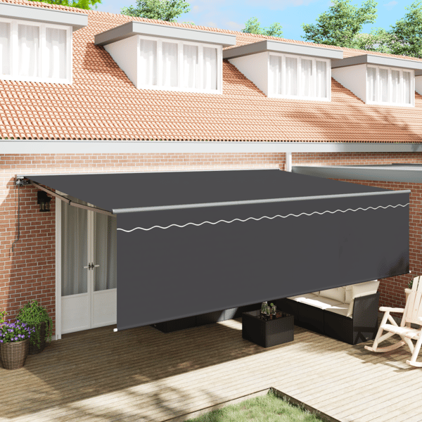 Utfällbar markis Antracit 500 × 300 cm Polyester och aluminium
