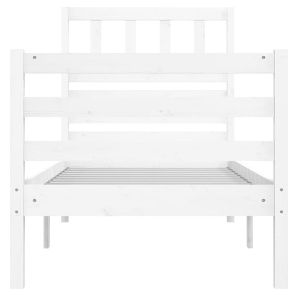 Sängram massivt trä 75x190 cm vit