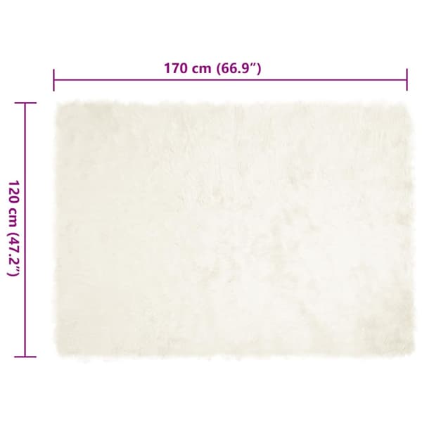 Fuskfäll matta TAFALLA Vit 120 x 170 cm Polyester