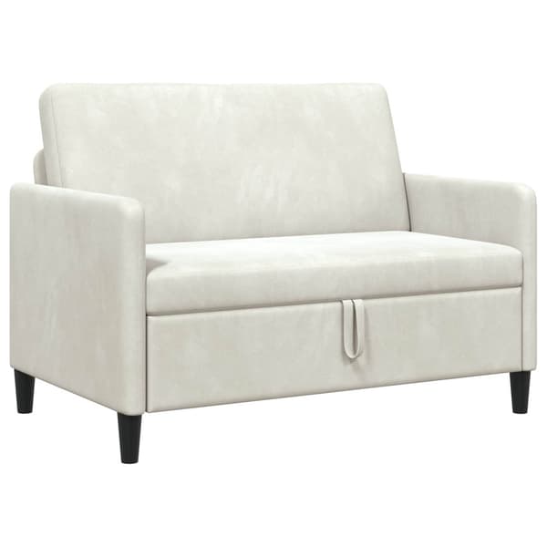 Soffa med förvaring Gräddvit 122 x 78 x 87 cm Polyester