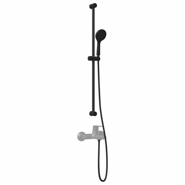 Duschsystemset Svart 101 cm Rostfritt stål